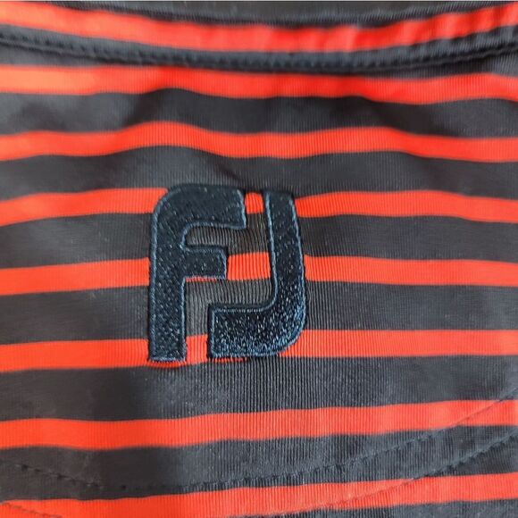 FootJoy Old Amercan Golf Club Mens Golf Polo Shirt Size M Red Black Striped - Picture 7 of 10